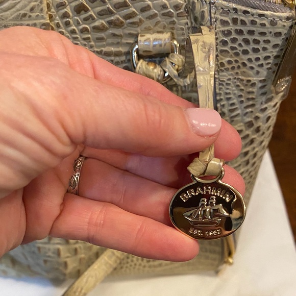 Brahmin Metallic Gold Embossed Satchel - Picture 2 of 10